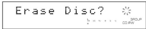 YAMAHA CDRHD1000 - Mantenere premuto ERASE per circa due secondi. Sul display appeare "Erase Disc?". - 1