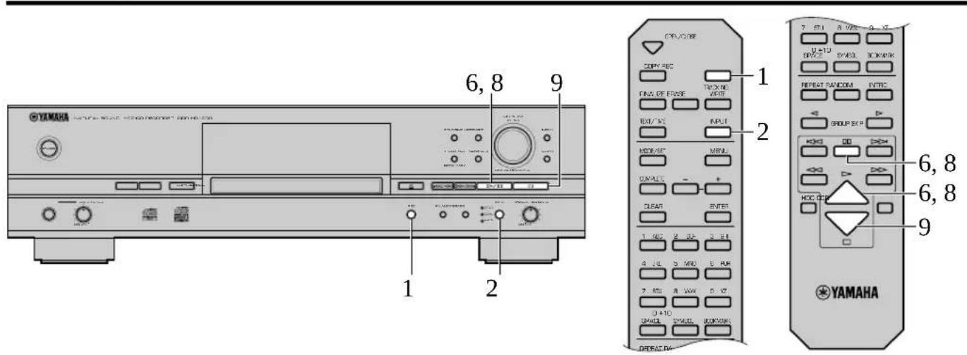 YAMAHA CDRHD1000 - Recording from an External Component onto the HDD - 1