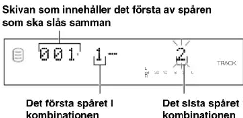 YAMAHA CDRHD1000 - Tryck in MULTI JOG-ratten (eller tryck på ENTER på fjärrkontrollen) für att bekräfta det Första spåret i kombinationen. - 1