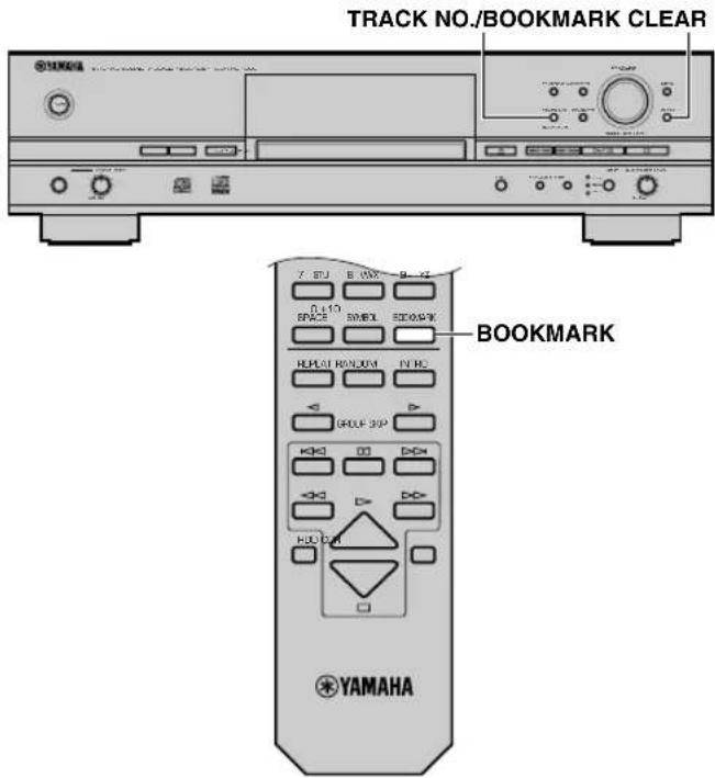 YAMAHA CDRHD1000 - To place a bookmark - 1