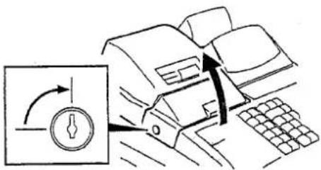 Diagram illustrating a mechanical or electrical component with directional arrows and a magnified inset showing rotation direction.