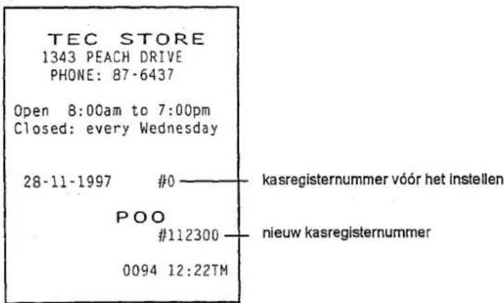 TEC STORE 1343 PEACH DRIVE PHONE: 87-6437 Open 8:00am to 7:00pm Closed: every Wednesday 28-11-1997 #0 —— kasregisternummer vóór het instellen POO #112300 —— nieuw kasregisternummer 0094 12:22TM