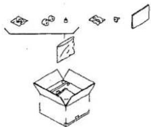 Diagram showing a box with internal components and a separate diagram of a device or package, likely illustrating a physical or technical concept.