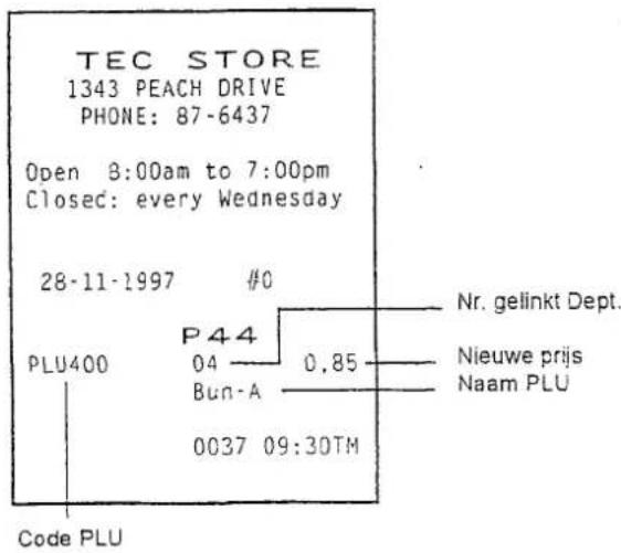 TEC STORE 1343 PEACH DRIVE PHONE: 87-6437 Open 8:00am to 7:00pm Closed: every Wednesday 28-11-1997 #0 PLU400 P44 0.85 Nr. gelinkt Dept. Bun-A Nieuwe prijs Naam PLU 0037 09:30TM Code PLU