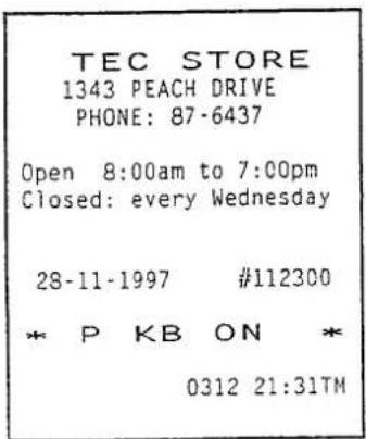 TEC STORE 1343 PEACH DRIVE PHONE: 87-6437 Open 8:00am to 7:00pm Closed: every Wednesday 28-11-1997 #112300 * P KB ON * 0312 21:31TM