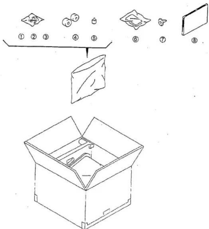 Diagram illustrating a folding or packaging process with numbered steps from top to bottom, including a 3D box and a separate view.