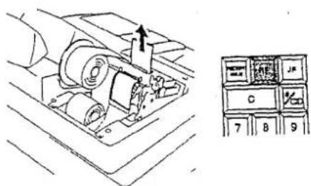 Technical diagram showing a mechanical device with an arrow indicating direction and a corresponding labeled control panel with numbers 7, 8, 9.