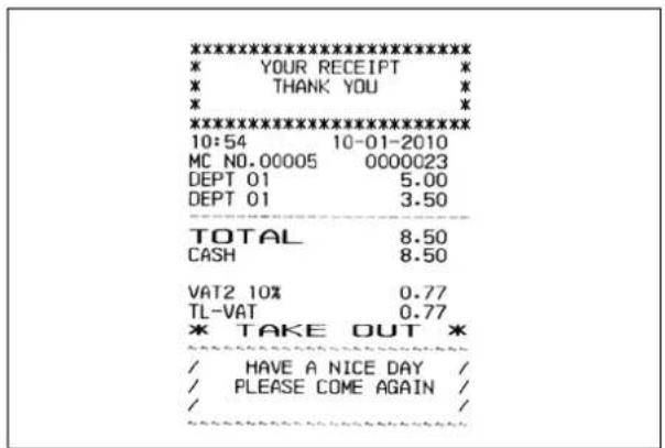 OLIVETTI ECR 8100 - TRANSACTIONS DE VENTE EN UTILISANT LES TAUX DE TVA ALTERNATIF (VENTES À EMPORTER) - 4