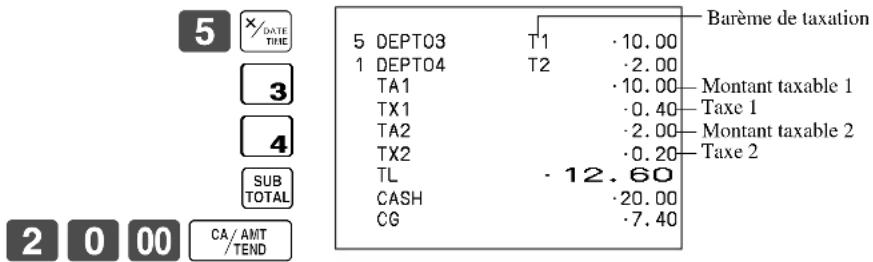 CASIO TKT500 - Type de taxe préréglée - 1
