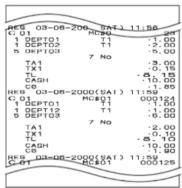 CASIO TKT500 - Exemple de bande de contrôle Exemple de bande de contrôle (Caractère normal) (Caractère réduit) - 3