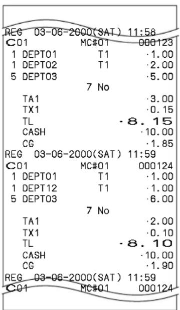 CASIO TKT500 - Exemple de bande de contrôle Exemple de bande de contrôle (Caractère normal) (Caractère réduit) - 2