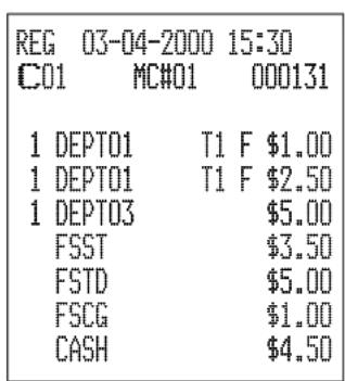 CASIO TK6000 - Opération reçu - 1