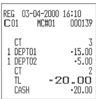 CASIO TK6000 - Opération reçu - 2