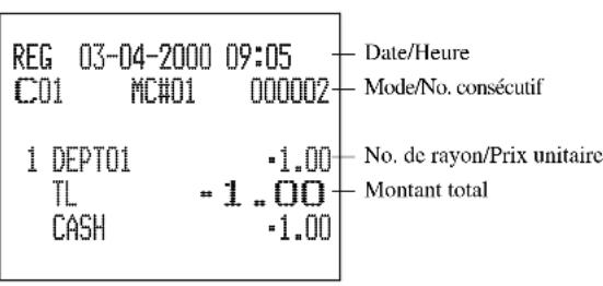 CASIO TK6000 - Opération reçu - 2