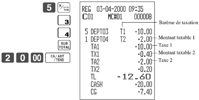 CASIO TK7000 - Type de taxe préréglée - 1
