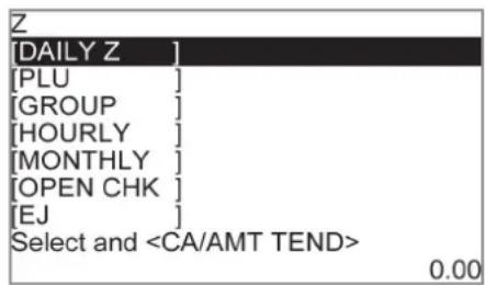 CASIO SES400 - Menu de selection du rapport des ventes - 2