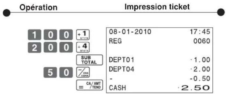 CASIO SES10 - 2-8-5 Reduction sur un sous-total - 1