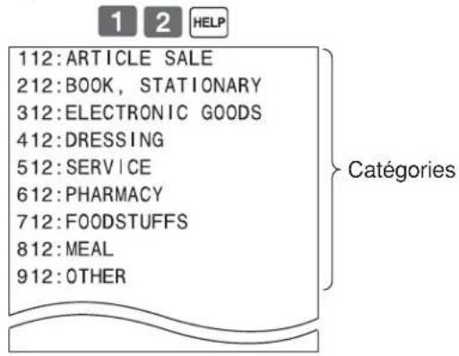 CASIO SES10 - 1-1. List des catégories d'impression. - 1