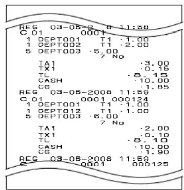 CASIO SEC300 - Comment lire les sorties d'imprimante - 3