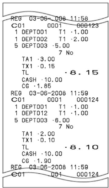 CASIO SEC300 - Comment lire les sorties d'imprimante - 2