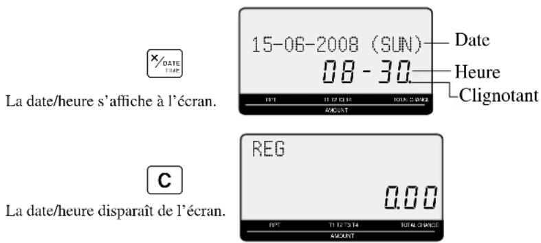CASIO SEC300 - Pour afficher et effacer la date/heure - 1