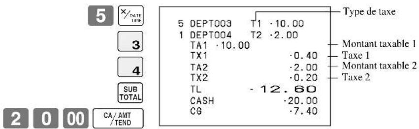 CASIO SEC300 - Type de taxe programmé - 1