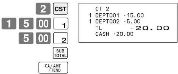 CASIO SEC300 - Saisie du nombre de clients - 1