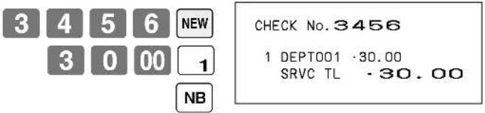 CASIO SEC300 - Enregistrement du chèque numéro 3456 - 1