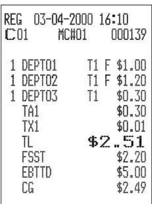 CASIO CE7000 - Opération Reçu - 2