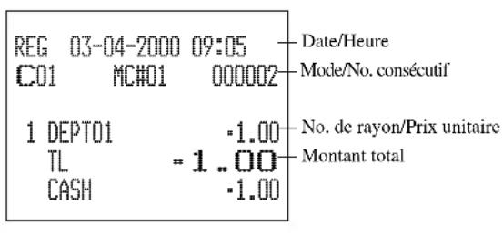 CASIO CE7000 - Opération Reçu - 2