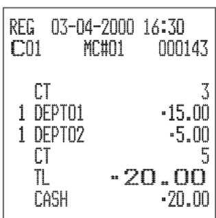 CASIO CE7000 - Opération Reçu - 2