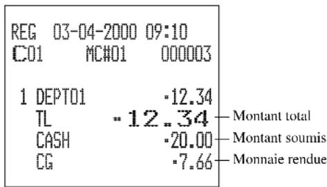 CASIO CE7000 - Opération Reçu - 2