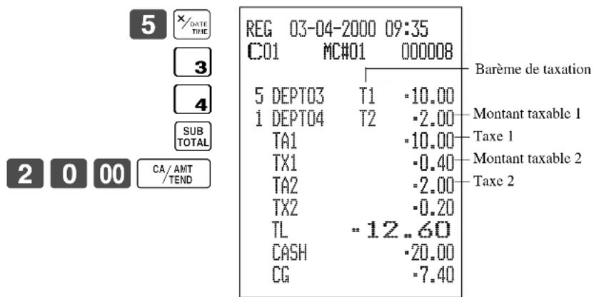 CASIO CE7000 - Type de taxa prérogée - 1