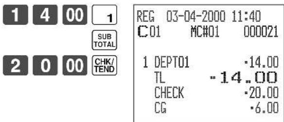 CASIO CE6100 - Validation du montant total - 1
