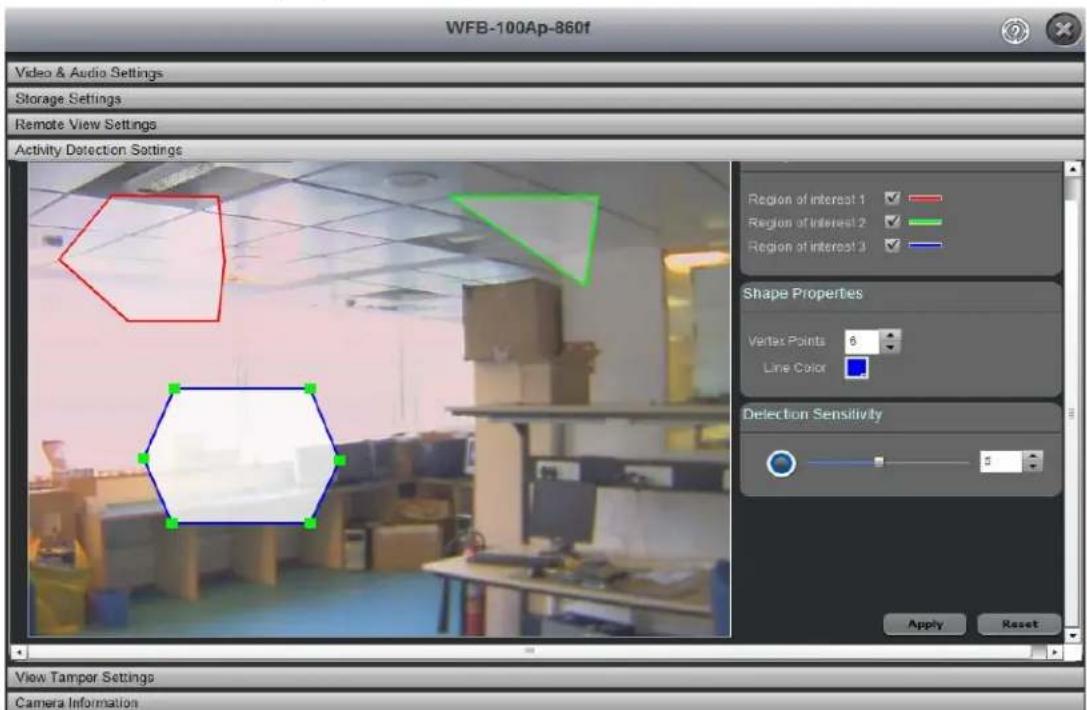 LENOVO Mindtree SecureMind Surveillance Manager Version 1.7.x - > Pour configurer la Région d'intérêt, procédez comme suit : - 2