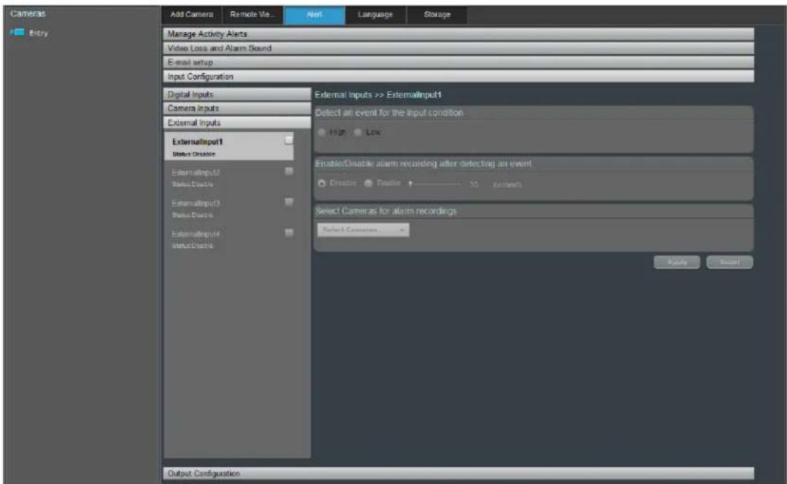 LENOVO Mindtree SecureMind Surveillance Manager Version 1.7.x - > Pour configurer les entrées : - 1