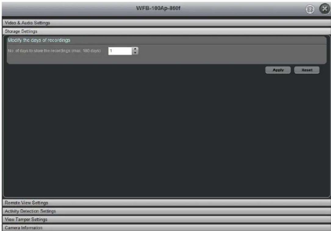 LENOVO Mindtree SecureMind Surveillance Manager Version 1.7.x - Paramètres du stockage - 1