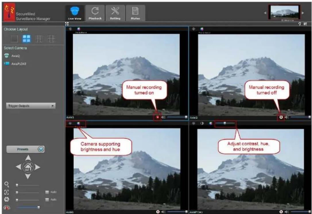 LENOVO Mindtree SecureMind Surveillance Manager Version 1.7.x - Chapter 5: Utilisation de l'affichage en direct - 1