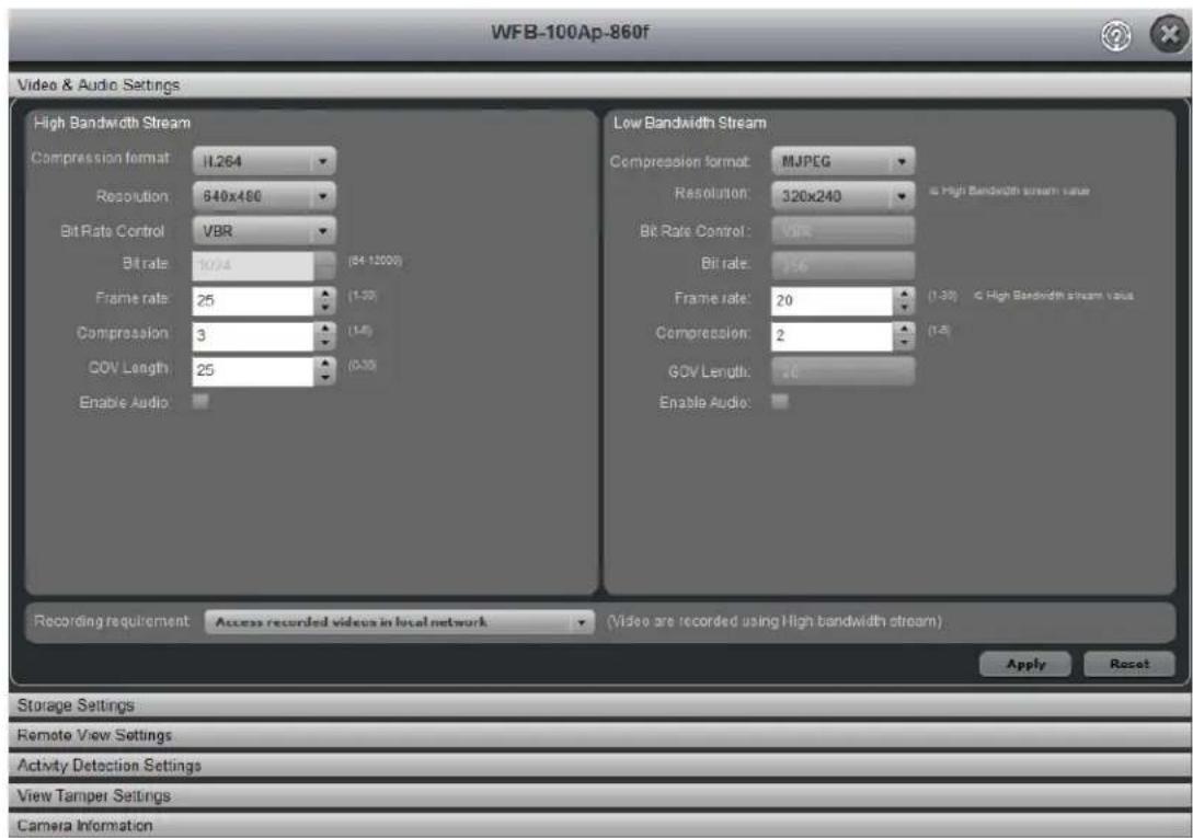LENOVO Mindtree SecureMind Surveillance Manager Version 1.7.x - Paramétres video - 3