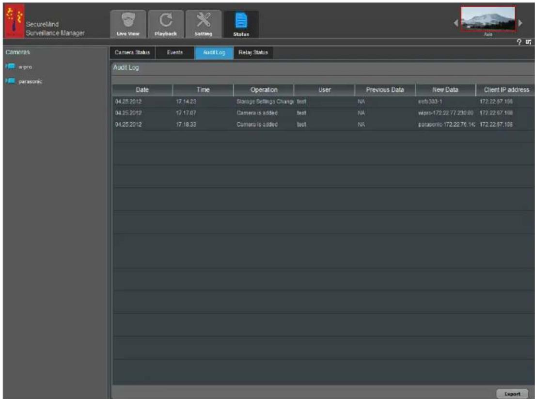 LENOVO Mindtree SecureMind Surveillance Manager Version 1.7.x - Journal d'audit - 2