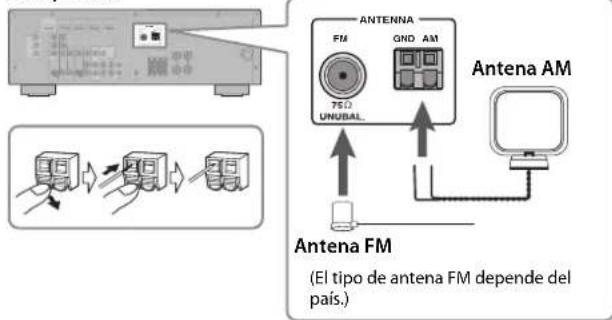 YAMAHA YHT594 - Conectar las antennas - 1