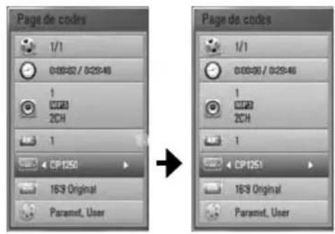 PIONEER HTZBD30 - Changement de la page de code de sous-titrage - 1