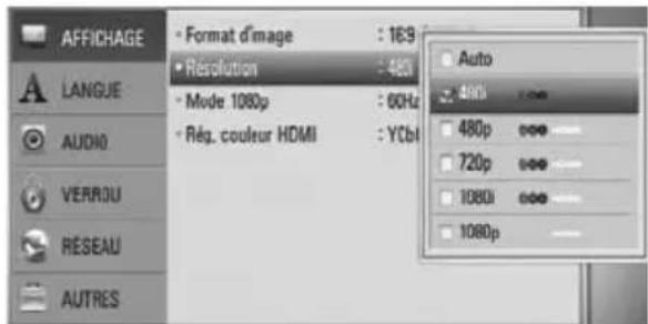 PIONEER HTZBD30 - Réglage de la résolution - 1