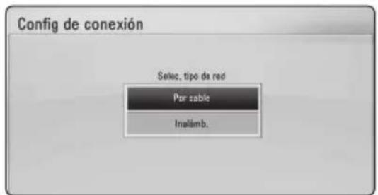 Config de conexión Seles, tipo de red Por cable Inaliemb.
