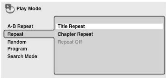 PIONEER HTZ830DV - Select a repeat play option. - 1