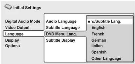 PIONEER HTZ830DV - DVD Menu Language - 1