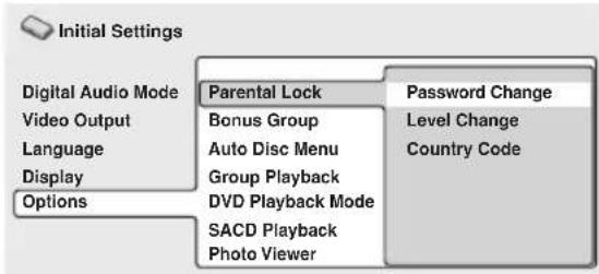 PIONEER HTZ830DV - Sélectionnez 'Password Change'. - 1