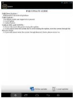 Sunstech Tab 785 Dual - Comment utiliser la mise à jour manuelle "OTA". - 1