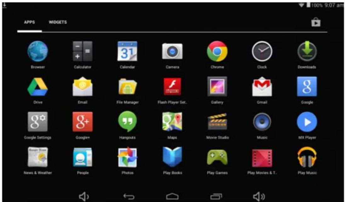 Sunstech Tab 106 OCBT - Diplay all applications - 2
