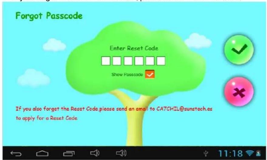 Sunstech CA7CHIL - 1.4.1.4.3: Forgot Parents Passcode - 1